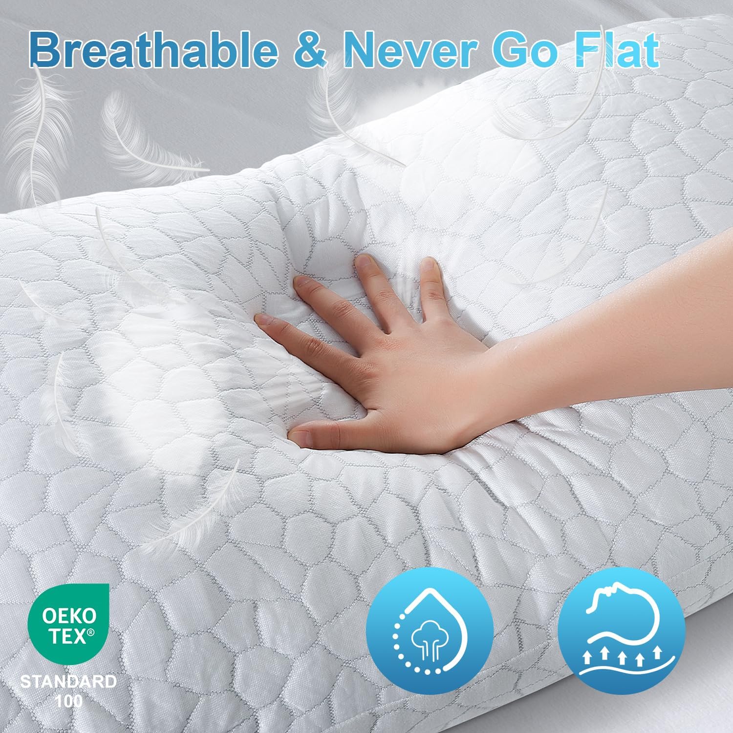 QUTOOL Cooling Shredded Memory Foam Pillows Adjustable Loft