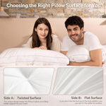 QUTOOL Luxury Hotel Goose Feather Pillow Set of 2, White