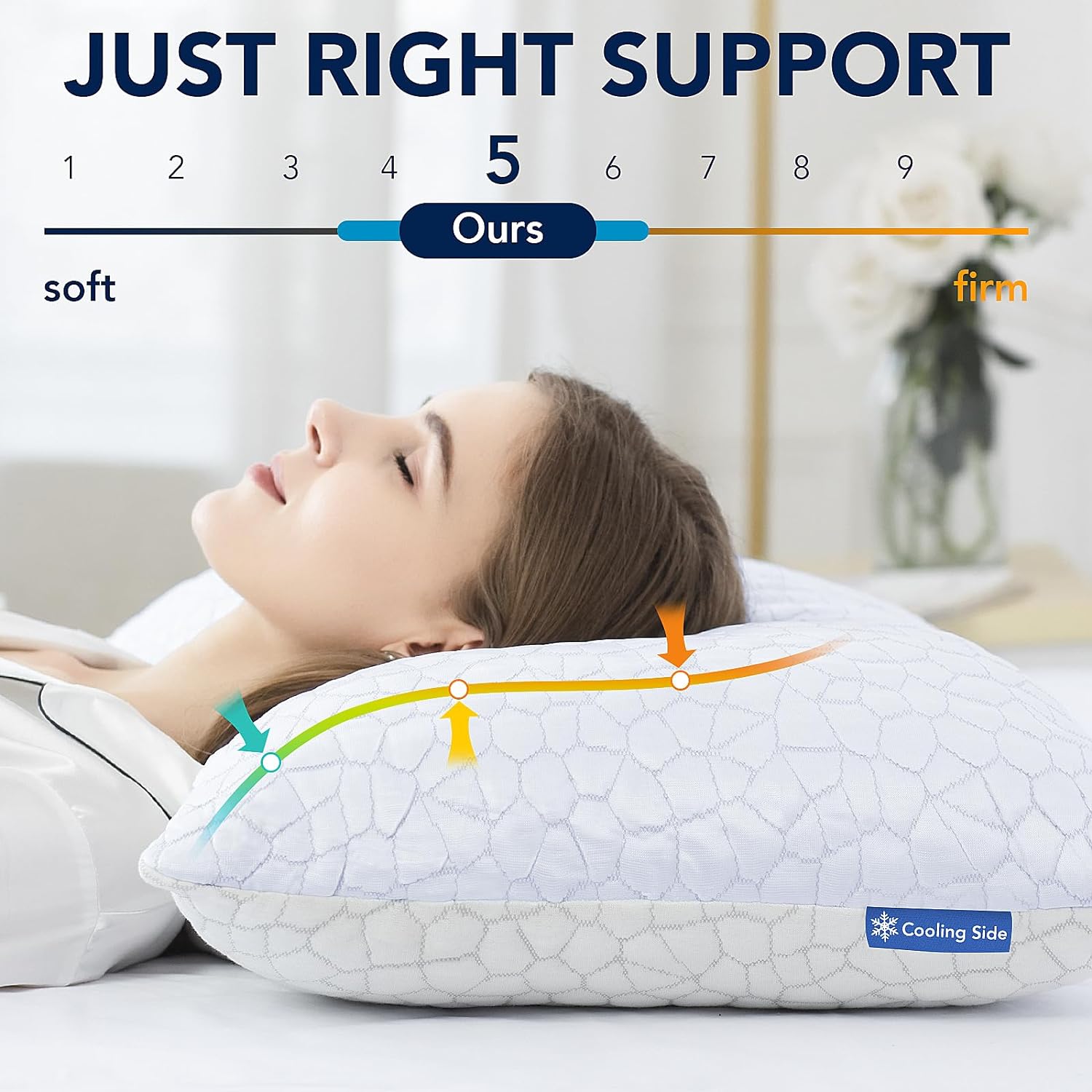 QUTOOL Cooling Shredded Memory Foam Pillows Adjustable Loft