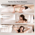 QUTOOL Luxury Hotel Goose Feather Pillow Set of 2, White