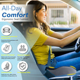 QUTOOL Memory Foam Car Seat Thick Cushion for Driving Comfort