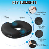 QUTOOL Donut Pillow for Tailbone Pain Hemorrhoid Cushion