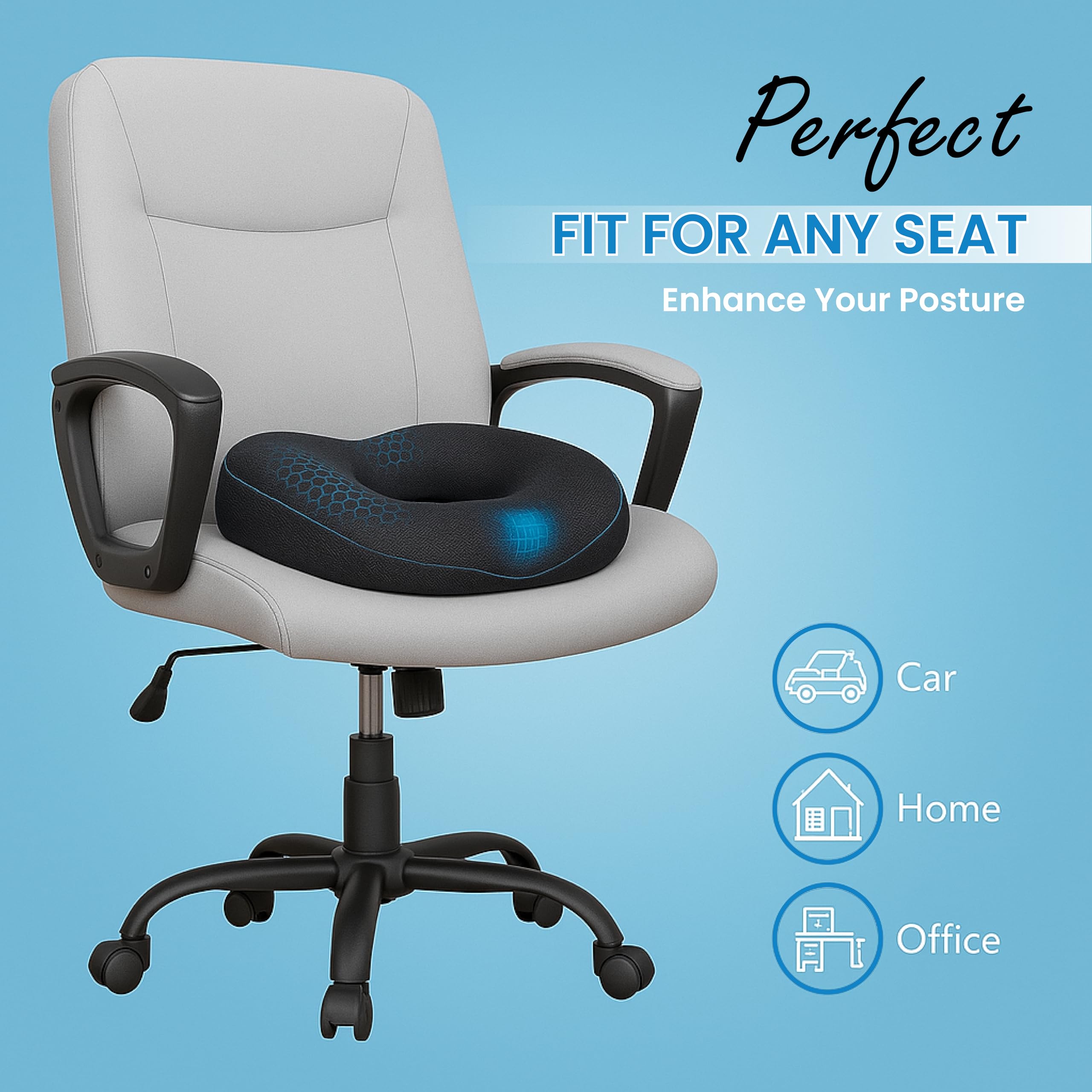 QUTOOL Donut Pillow for Tailbone Pain Hemorrhoid Cushion