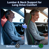 QUTOOL Car Lumbar Support Pillow with Headrest