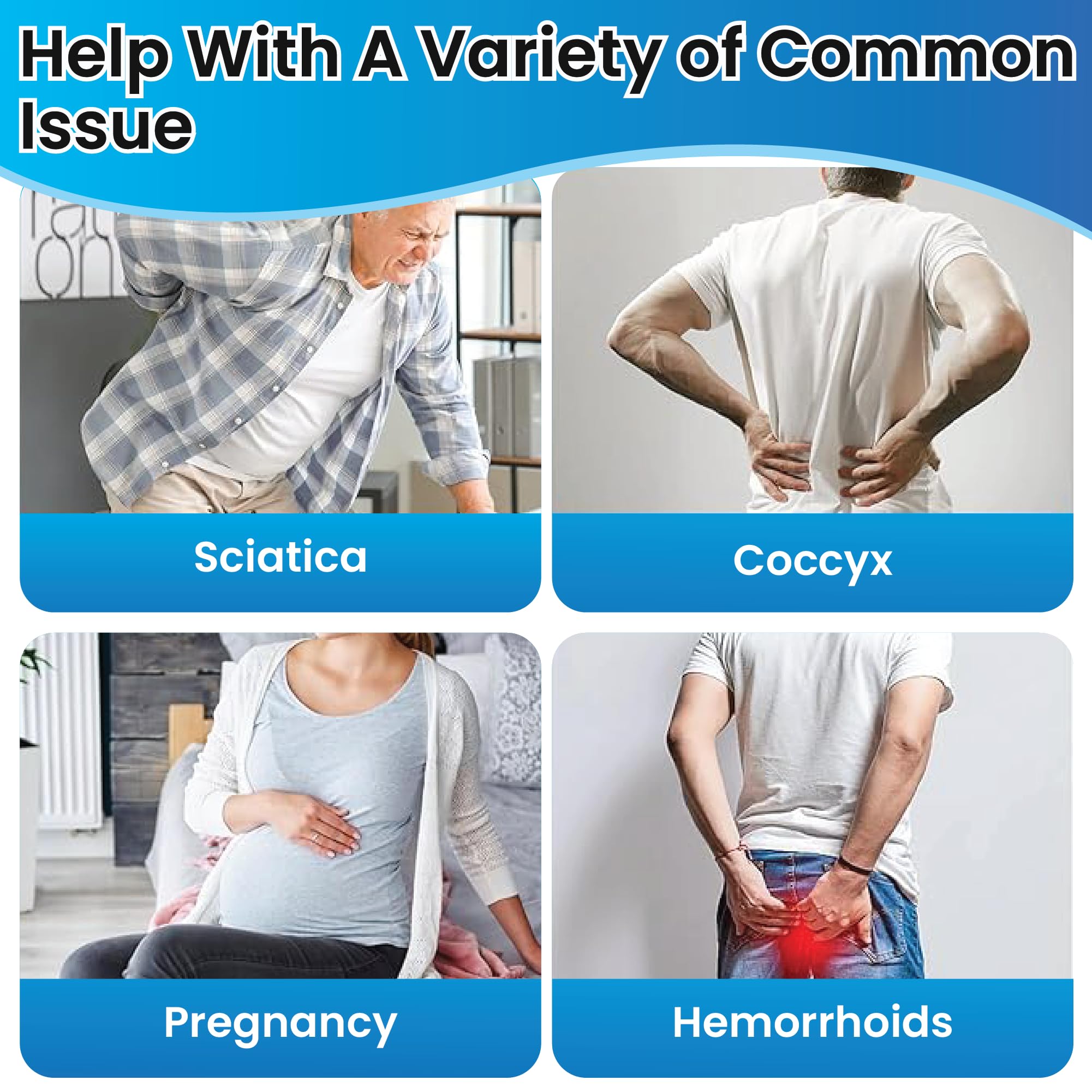 QUTOOL Donut Pillow for Tailbone Pain Hemorrhoid Cushion