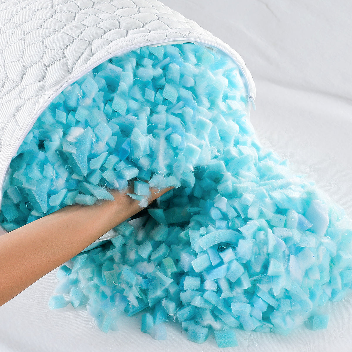 QUTOOL Cooling Bed Pillow Adjustable Shredded Memory Foam Pillows Qutool cooling bed pillow adjustable shredded memory foam pillows