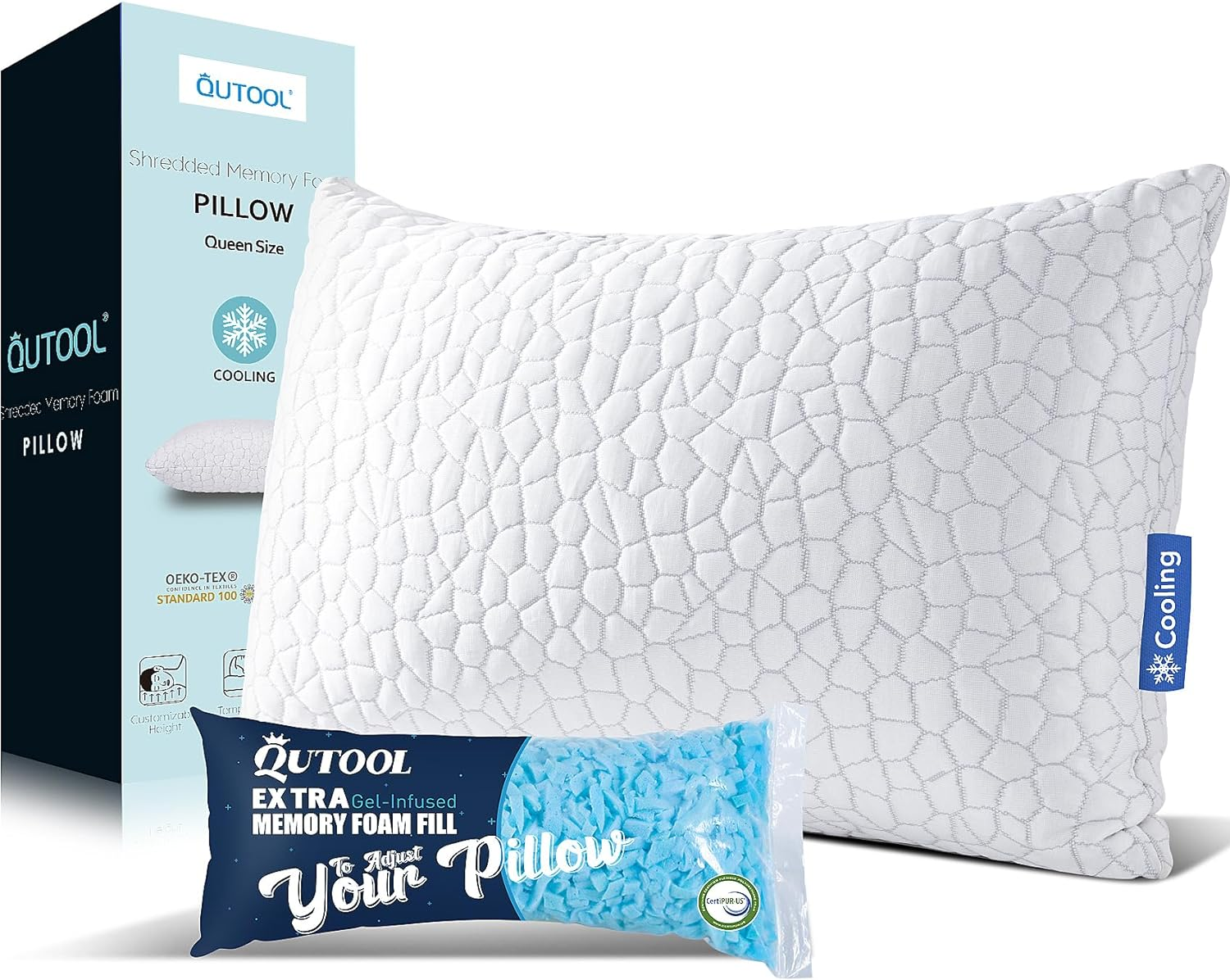 Aazon.co: Sweetnight Cooling Pillows Queen Size Set Of 2, Shredded