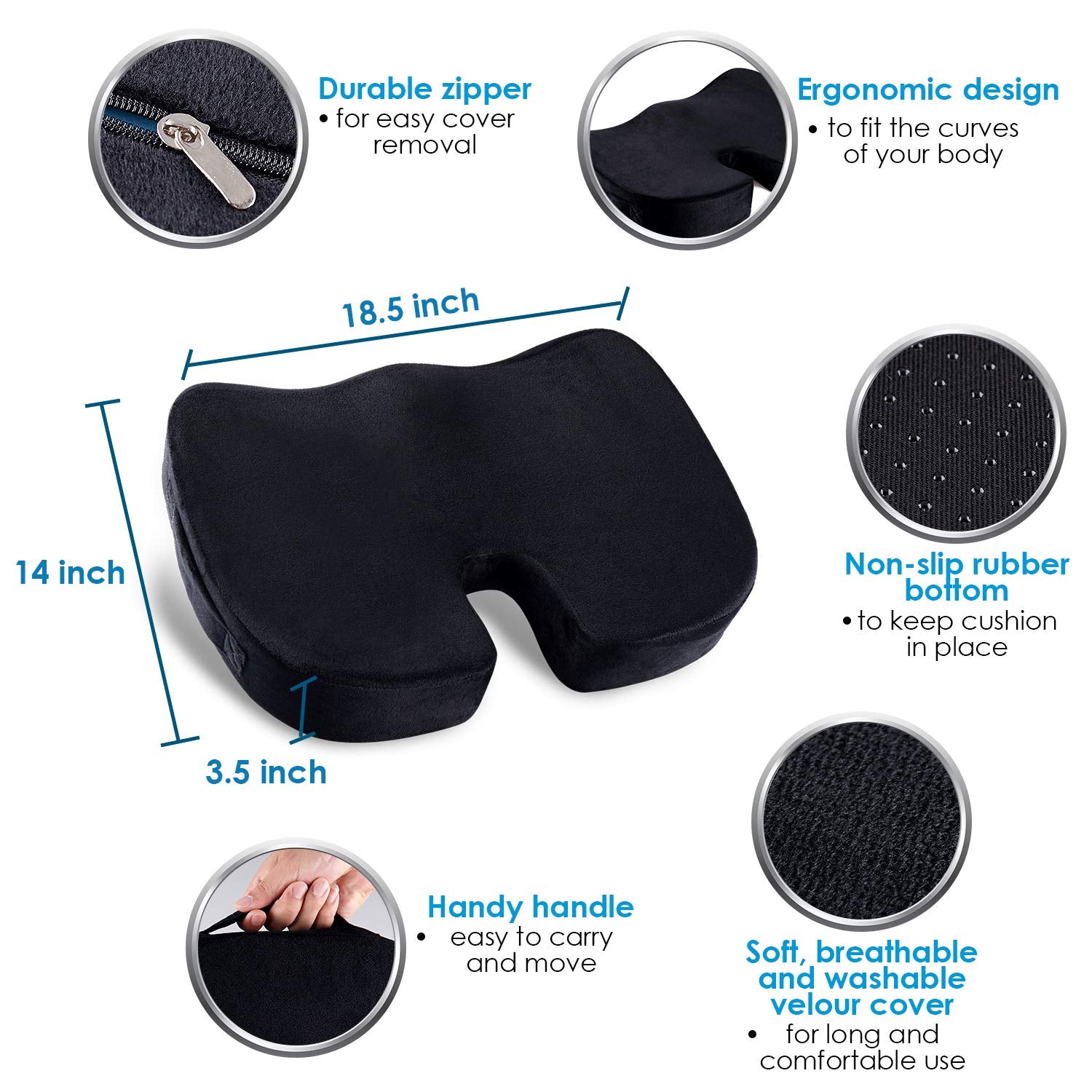 Qutool Lumbar Support Pillow Memory Foam