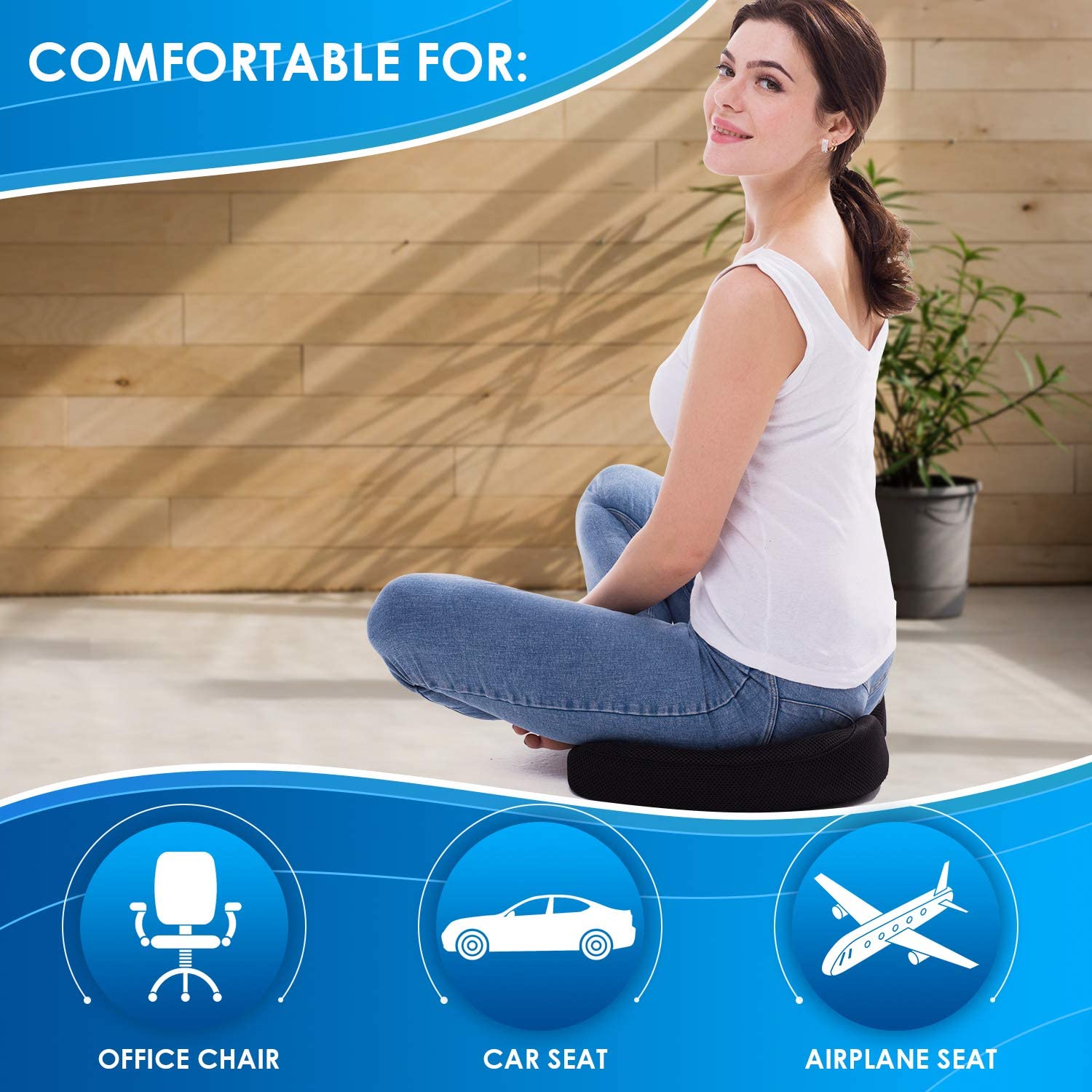 QUTOOL Coccyx Seat Cushion & Lumbar Support Pillow-MESH COVER